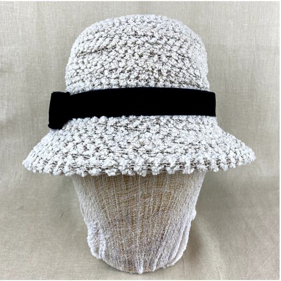 INC International Concepts Women's Ivory Velvet Bow Packable Hat NWT - Picture 6 of 7